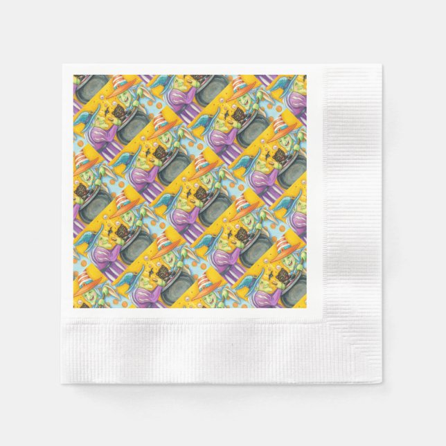 GUARDANAPO DE PAPEL IRMÃS DE BRUXAS, GATO NEGRO E TRASEIRO (Frente)