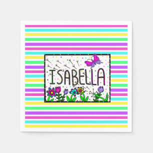 Guardanapo De Papel Isabella - O nome Isabella Whimsical Drawing