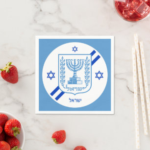 Guardanapo De Papel Israel Elegante Nápoles e Bandeira Israelense/Part