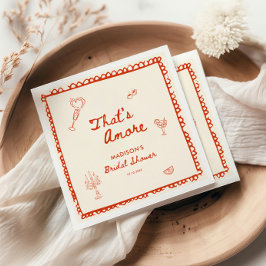 Guardanapo De Papel Isso é Amore Chuveiro de Noiva Desenhado à Mão Ita