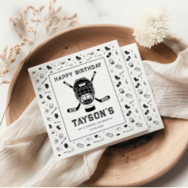 Guardanapo De Papel It’s Game Time Hockey 5th Birthday Party 