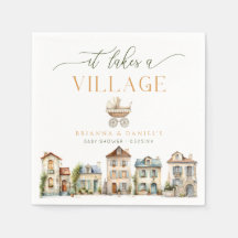 It Takes a Village Baby Shower Napkin