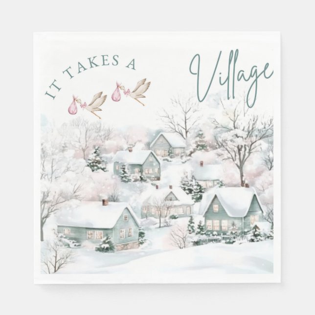 Guardanapo De Papel it takes a village napkins (Frente)
