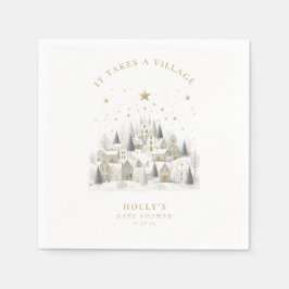 Guardanapo De Papel It Takes a Village Snowy Whimsical Baby Shower