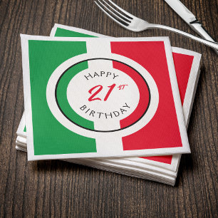 Guardanapo De Papel Itália Itália Bandeira italiana Happy aniversário