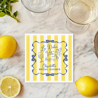Guardanapo De Papel Italian Bridal Shower Napkins Lemon Theme La Dolce