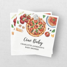 Italian Ciao Baby Pizza Vermelho Chá de Bebê 
