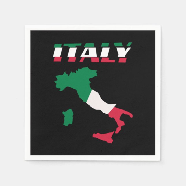 Guardanapo De Papel Italy Map Italian Italia (Frente)