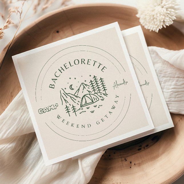 Guardanapo De Papel Itinerário de Fim de Semana de Campanha Bacheloret (Criador carregado)