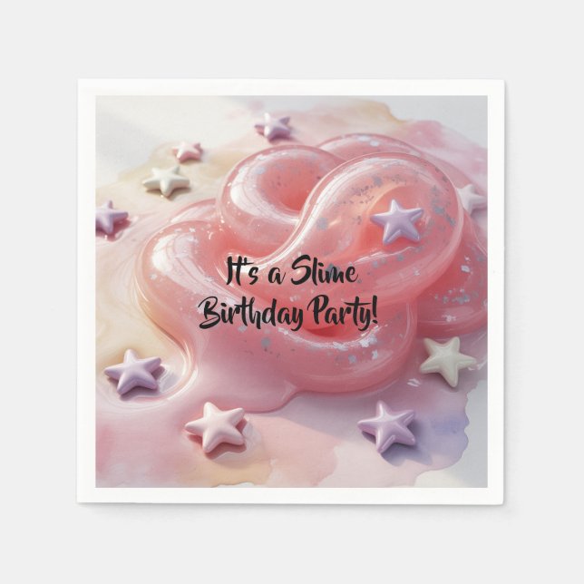 Guardanapo De Papel It's a Slime Birthday Party For Girl’s (Frente)
