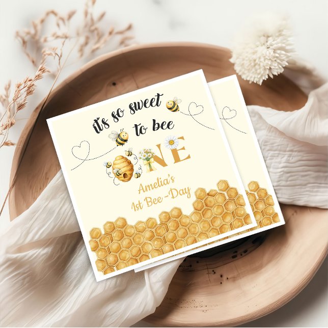 Guardanapo De Papel It's So Sweet To Bee 1st Birthday (Criador carregado)