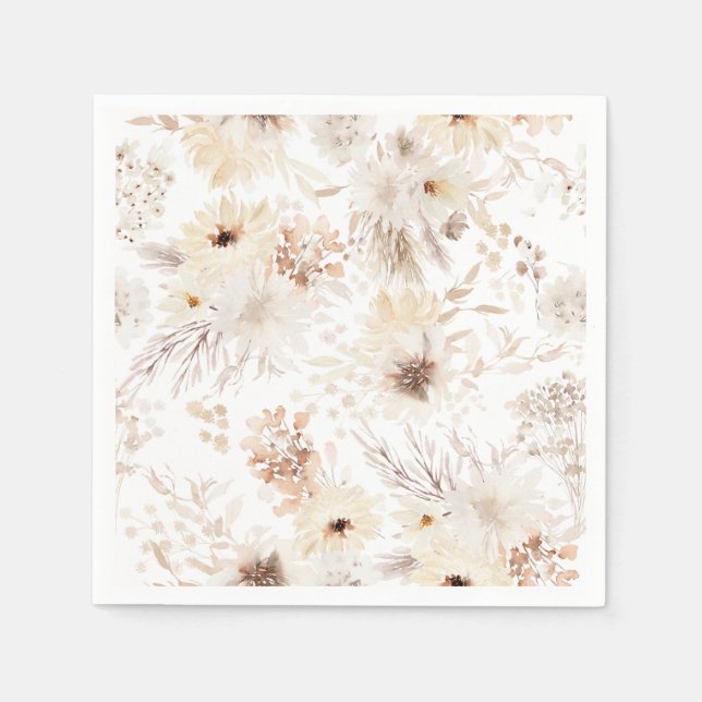 Guardanapo De Papel Ivory Boho Floral (Frente)