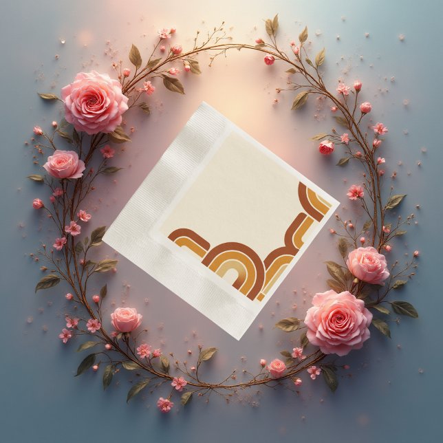 Guardanapo De Papel ivory Bold Retro Casamento dos anos 70 (Criador carregado)