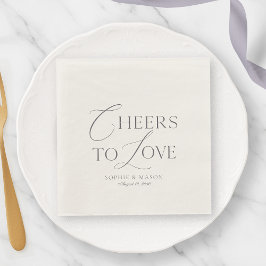 Guardanapo De Papel Ivory “Cheers to Love” Wedding