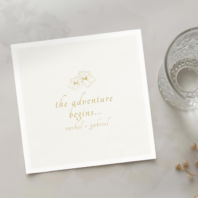 Guardanapo De Papel Ivory | Chic Faux Gold Wedding  (Criador carregado)