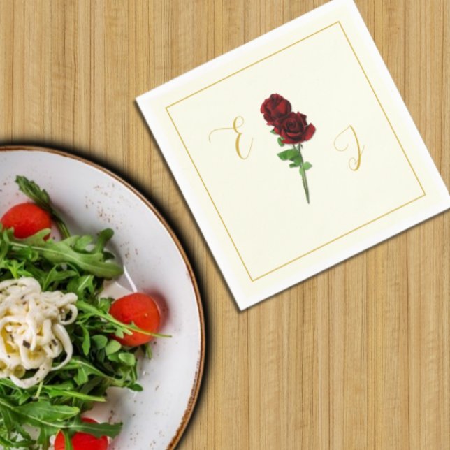 Guardanapo De Papel Ivory Dourada Rosa Wedding (Criador carregado)