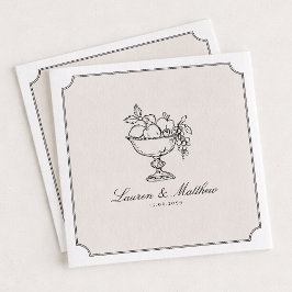 Guardanapo De Papel Ivory Fruit Bowl Double Frame Wedding Napkins