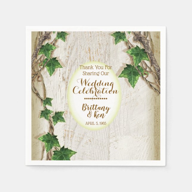 Guardanapo De Papel Ivy e Willow Wedding (Frente)