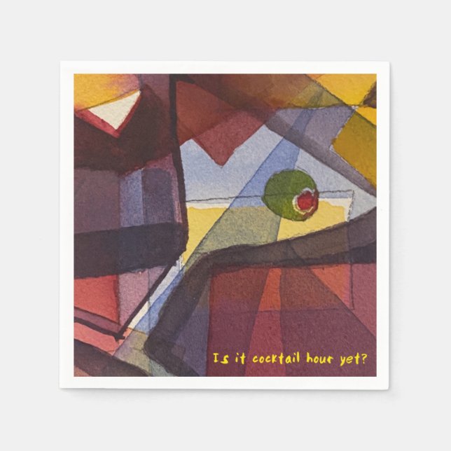 Guardanapo De Papel Já É Hora Do Cocktail? Cocktail Napkin (Frente)
