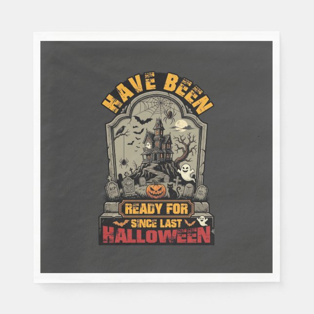 Guardanapo De Papel Já Estiveram Prontos Halloween Casa Assombrada Láp (Frente)