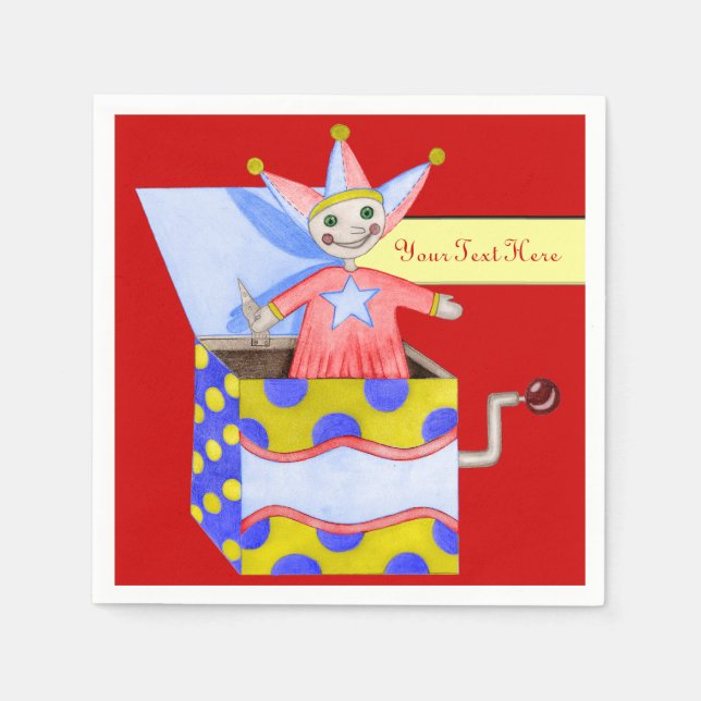 Guardanapo De Papel Jack-in-the-box - Brinquedos tradicionais (cor pri (Frente)