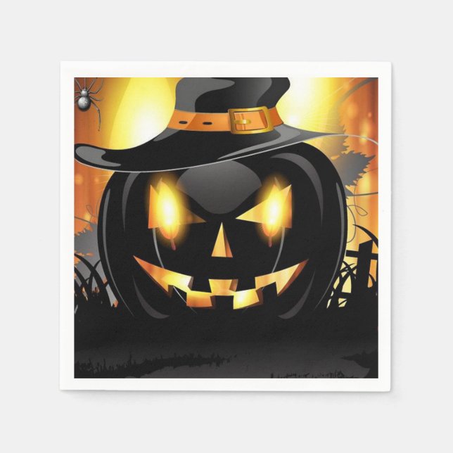Guardanapo De Papel Jack-o-Lanterna (Frente)