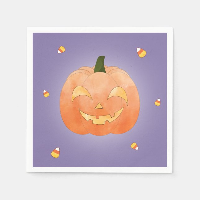 Guardanapo De Papel Jack-O-Lanterna Papel de Halloween Napkin (Frente)