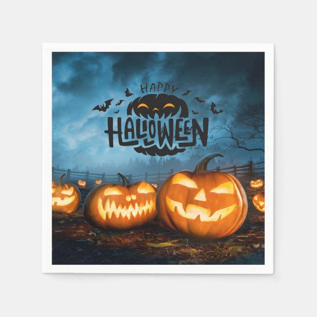 Guardanapo De Papel Jack-O-Lanterns (Frente)