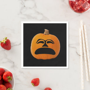 Guardanapo De Papel Jack O'Lanterna Rosto Infeliz Papel Halloween