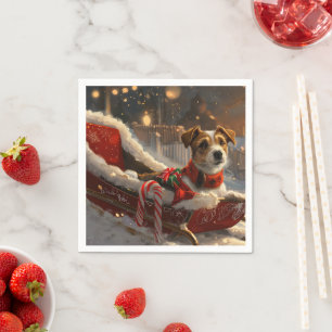 Guardanapo De Papel Jack Russell Cachorro Natal Festivo