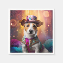 Guardanapo De Papel Jack Russell em uma fantasia colorida