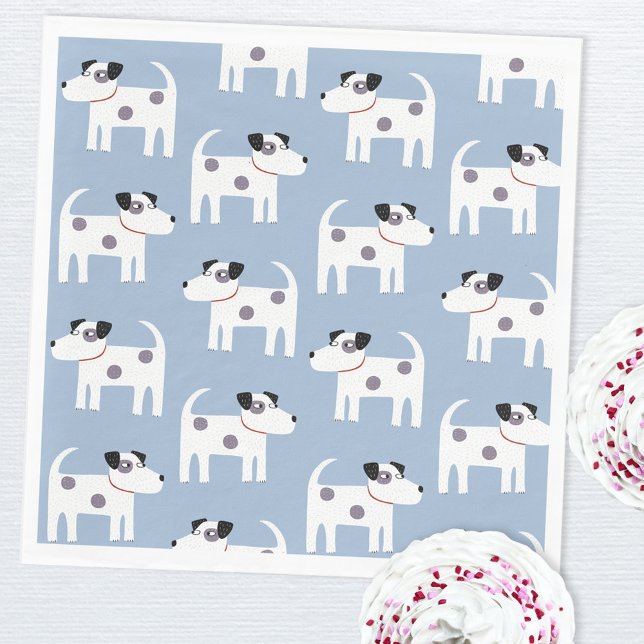Guardanapo De Papel Jack Russell Parson Terrier Dog Patterno (Jack Russell Parson Terrier dog patterned paper napkins)