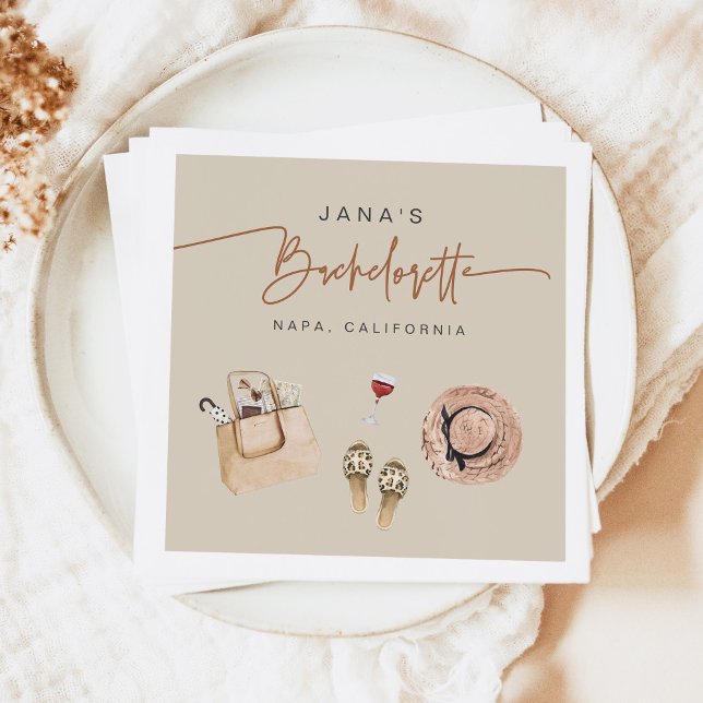 Guardanapo De Papel JADE Bohemian Napa Vinícola Bachelorette (Criador carregado)