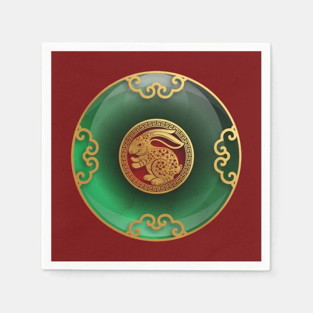 Guardanapo De Papel Jade Chinês Ano Novo do Coelho Napkins (Frente)