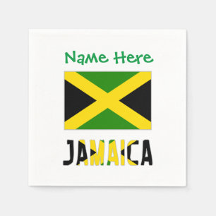 Guardanapo De Papel Jamaica Bandeira Jamaicana Verde Personalização Fe
