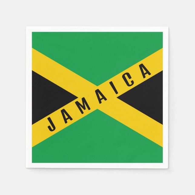 Guardanapo De Papel Jamaica Green Black & Dourado Jamaican Flag (Frente)