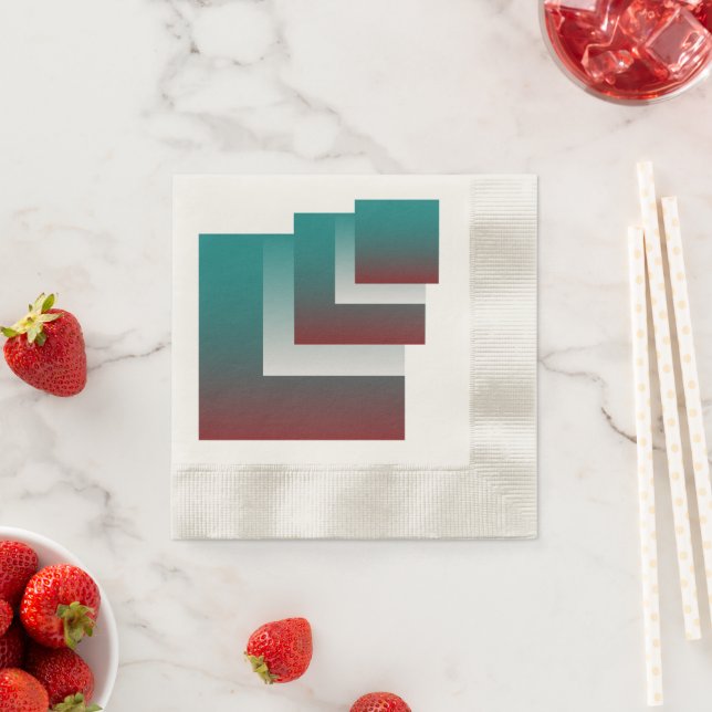 Guardanapo De Papel Janelas em branco teal burgundy (Insitu)