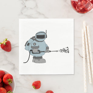 Guardanapo De Papel Janitor Espacial Pulverizando Estrelas Astronauta