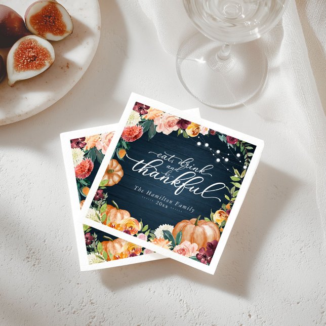 Guardanapo De Papel Jantar de Ação de Graças Floral Outonal Charme Rús (Criador carregado)