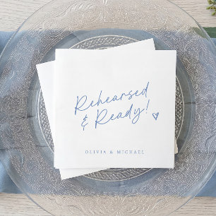 Guardanapo De Papel Jantar de Ensaios de Casamento Azul Ensaiado & Pro