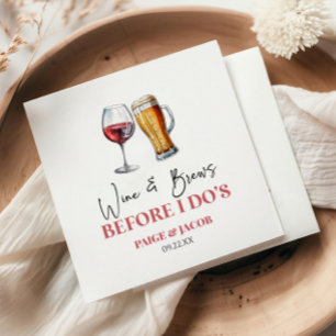 Guardanapo De Papel Jantar de Ensaios do Wine and Brews Before I Do's