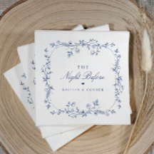 Jantar de Ensaios Vintage Floral Francês Azul Mari