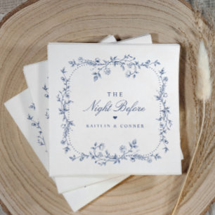Guardanapo De Papel Jantar de Ensaios Vintage Floral Francês Azul Mari