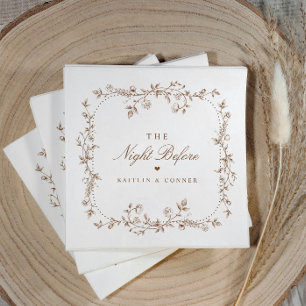 Guardanapo De Papel Jantar de Ensaios Vintage Floral Francês Marrom