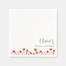 Jantar de Noiva Floral Jardim de Papoula Vermelha