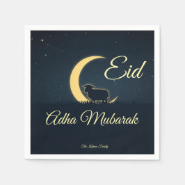 Guardanapo De Papel Jantar de Ovelha Azul Escuro do Eid Al Adha