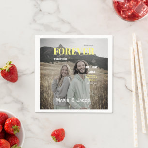 Guardanapo De Papel jantar de um dia casal revista foto amarela w