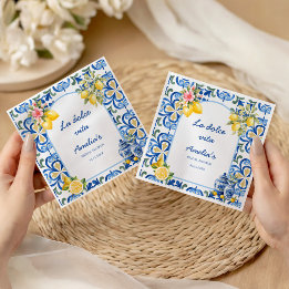 Guardanapo De Papel Jantar italiano La Dolce Vita com chuveiro de noiv