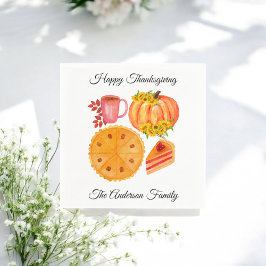 Guardanapo De Papel Janto de Ação de Amizade de Ação de Graças de Oran