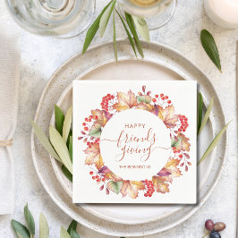 Guardanapo De Papel Janto de Ação de Graças Caiu Cores de Ação de Amiz